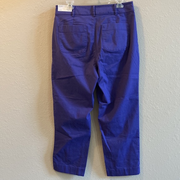 LOFT Purple Cotton High Rise Waist Pants with Front & Back Pockets - Picture 7 of 16